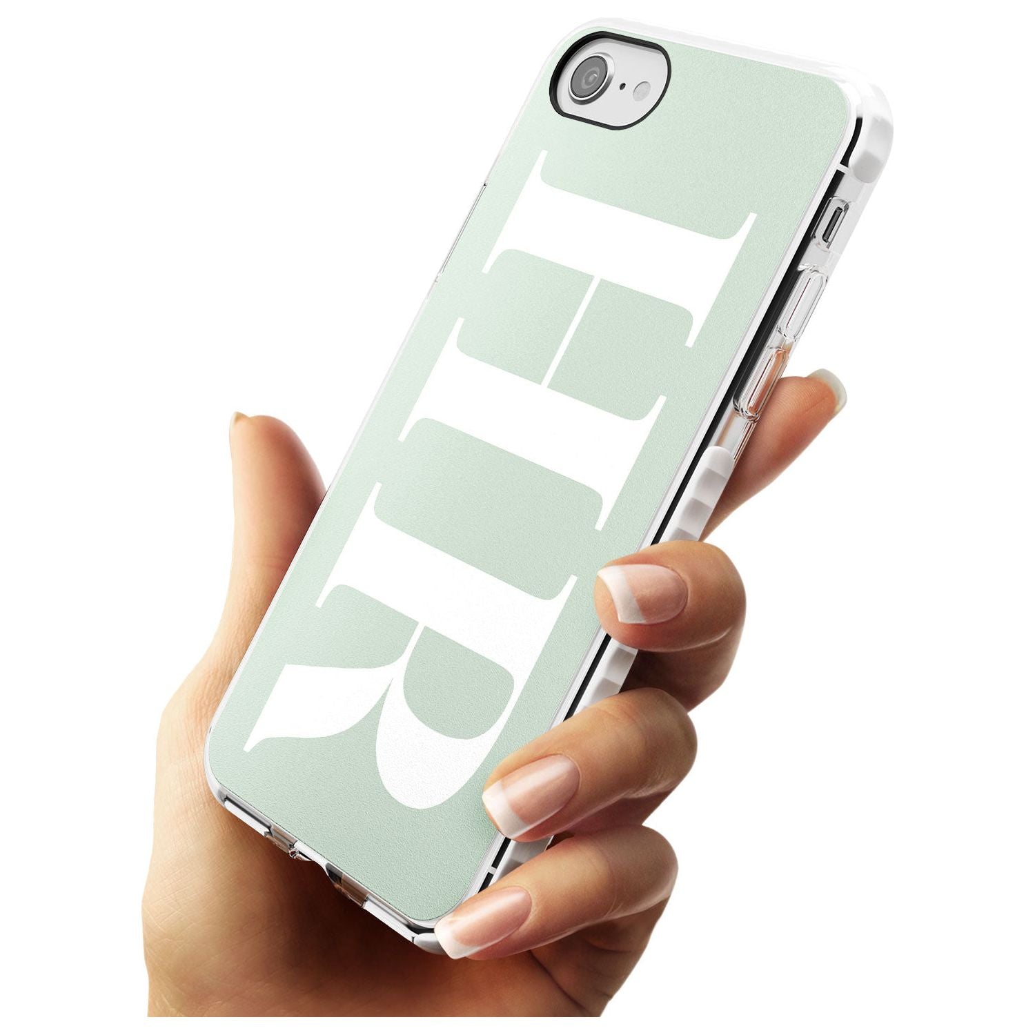 White & Seafoam Green Personalised iPhone Case   Custom Phone Case - Case Warehouse