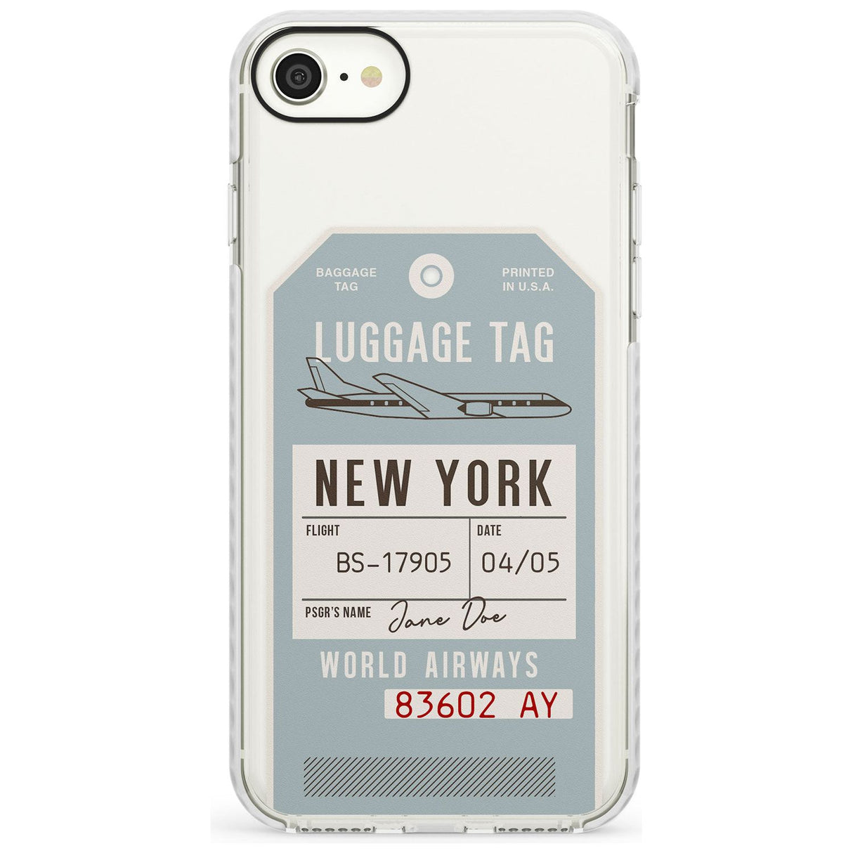 Custom Vintage USA Luggage Tag Slim TPU Phone Case for iPhone SE 8 7 Plus