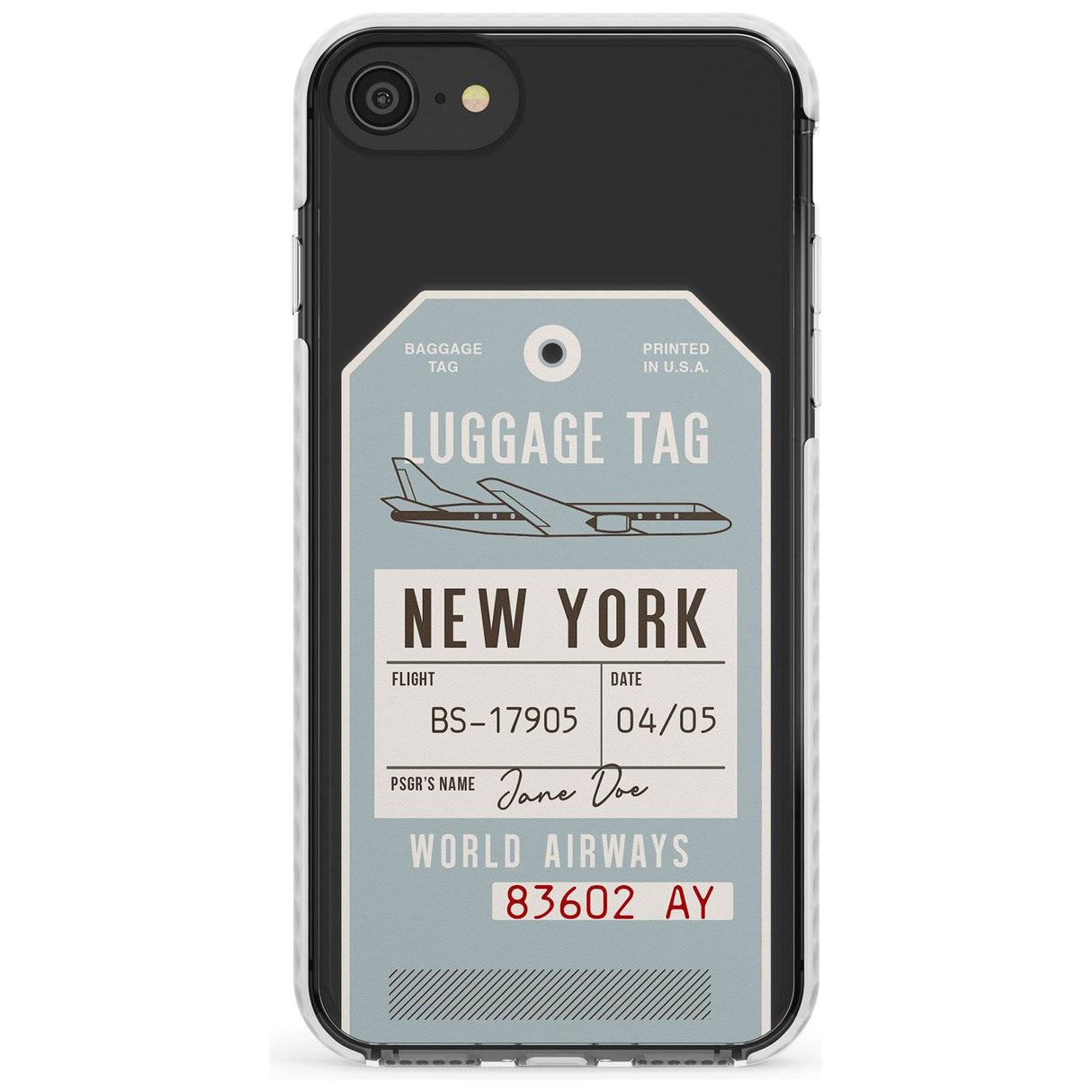 Custom Vintage USA Luggage Tag Slim TPU Phone Case for iPhone SE 8 7 Plus