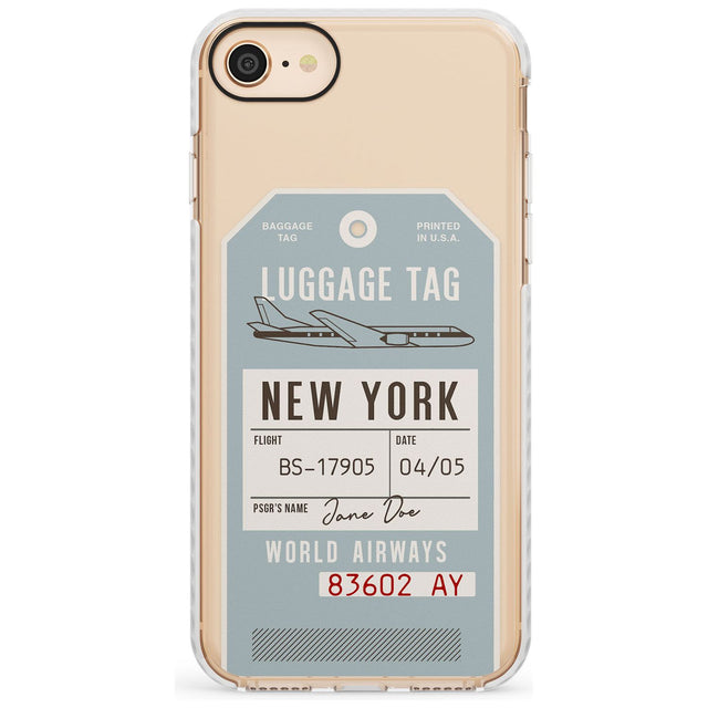 Custom Vintage USA Luggage Tag Slim TPU Phone Case for iPhone SE 8 7 Plus