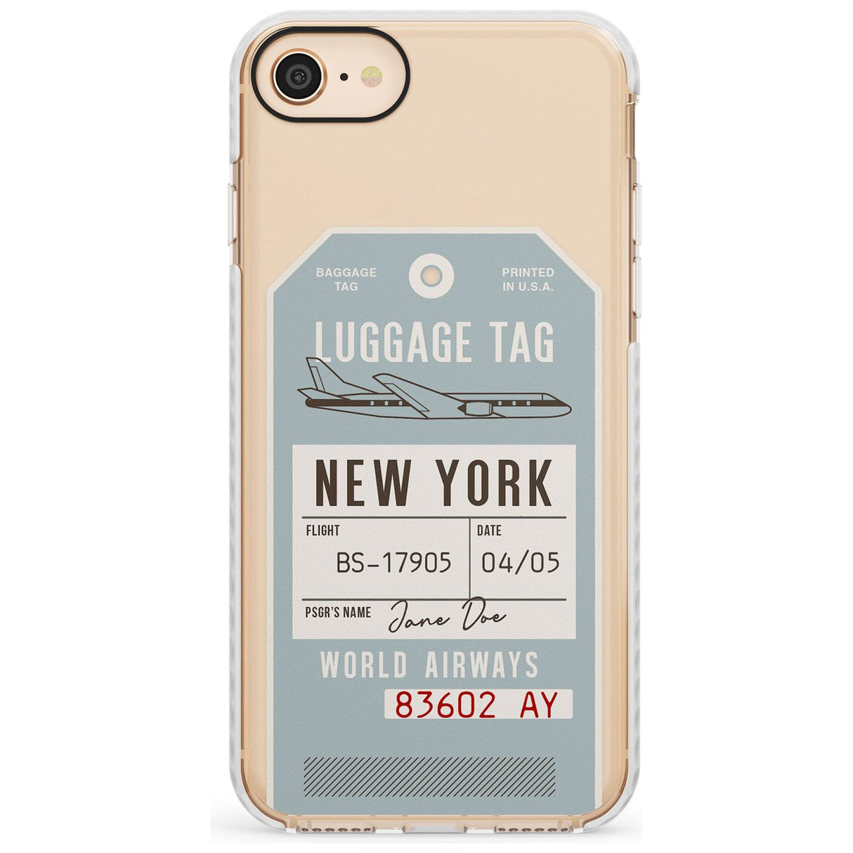 Custom Vintage USA Luggage Tag Slim TPU Phone Case for iPhone SE 8 7 Plus