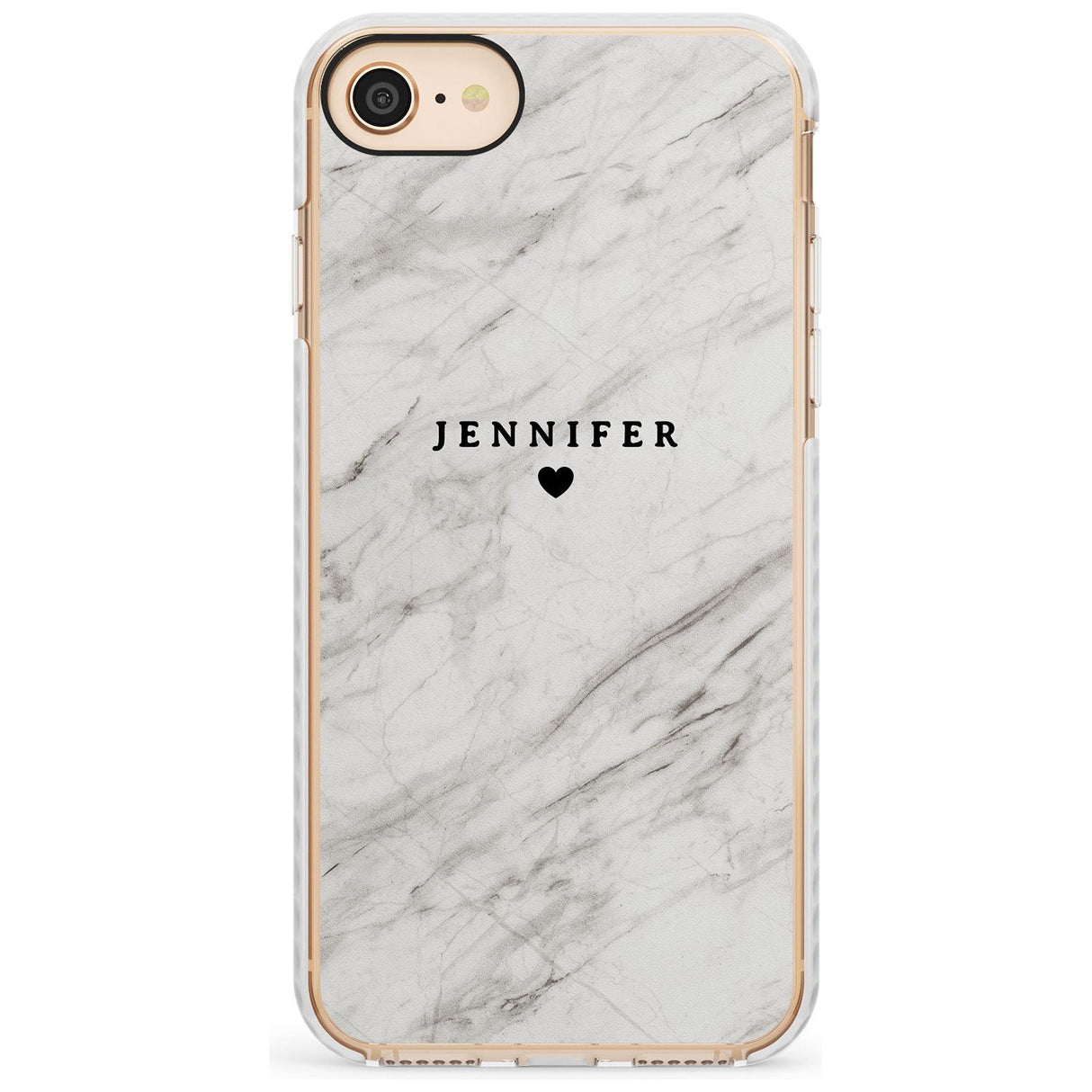 Personalised Light Grey & White Marble Slim TPU Phone Case for iPhone SE 8 7 Plus