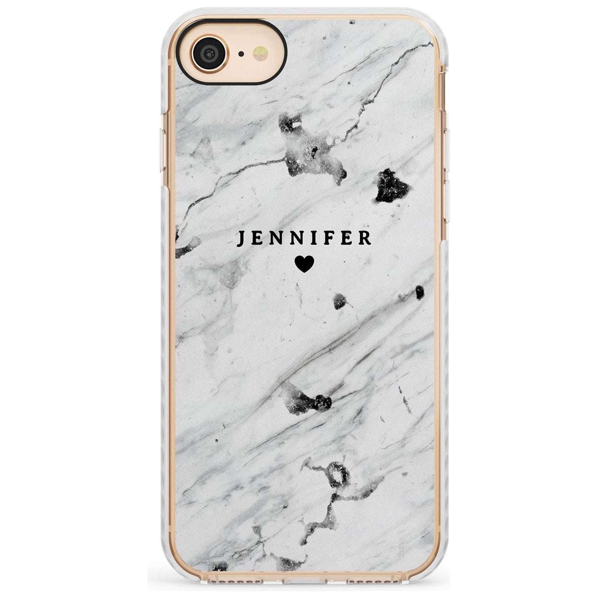 Personalised Black & White Marble Slim TPU Phone Case for iPhone SE 8 7 Plus