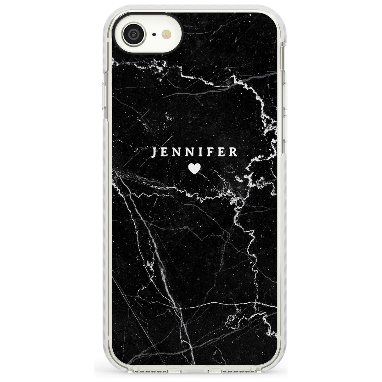 Personalised Black Marble Slim TPU Phone Case for iPhone SE 8 7 Plus