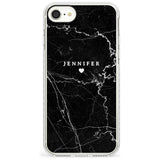 Personalised Black Marble Slim TPU Phone Case for iPhone SE 8 7 Plus