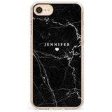 Personalised Black Marble Slim TPU Phone Case for iPhone SE 8 7 Plus