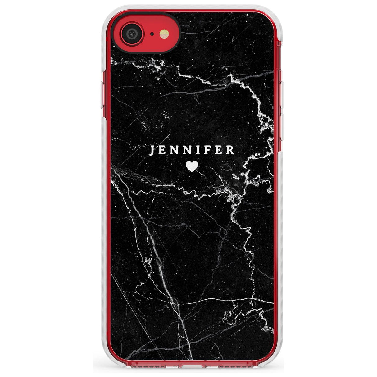 Personalised Black Marble Slim TPU Phone Case for iPhone SE 8 7 Plus