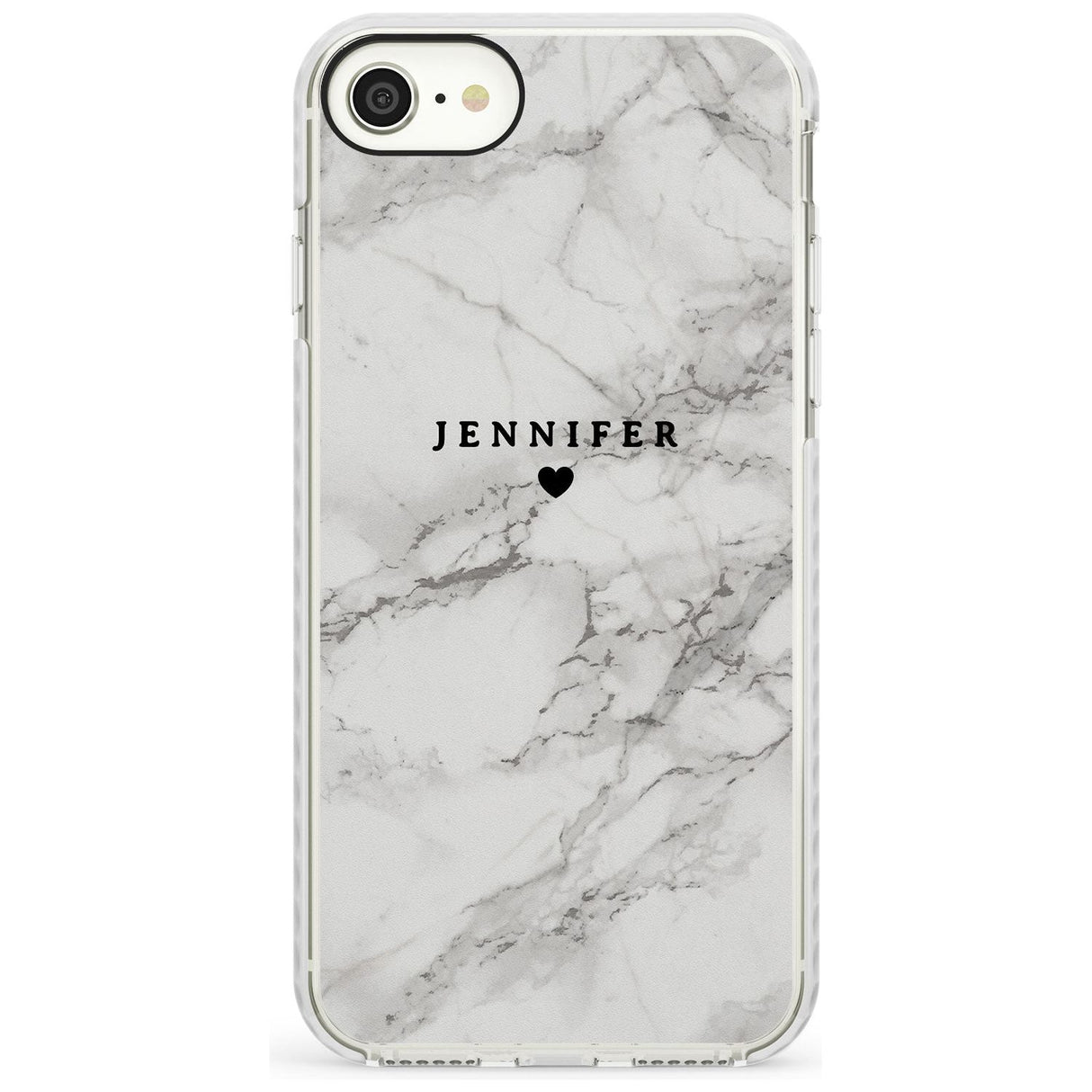 Personalised Light Grey Classic Marble Slim TPU Phone Case for iPhone SE 8 7 Plus