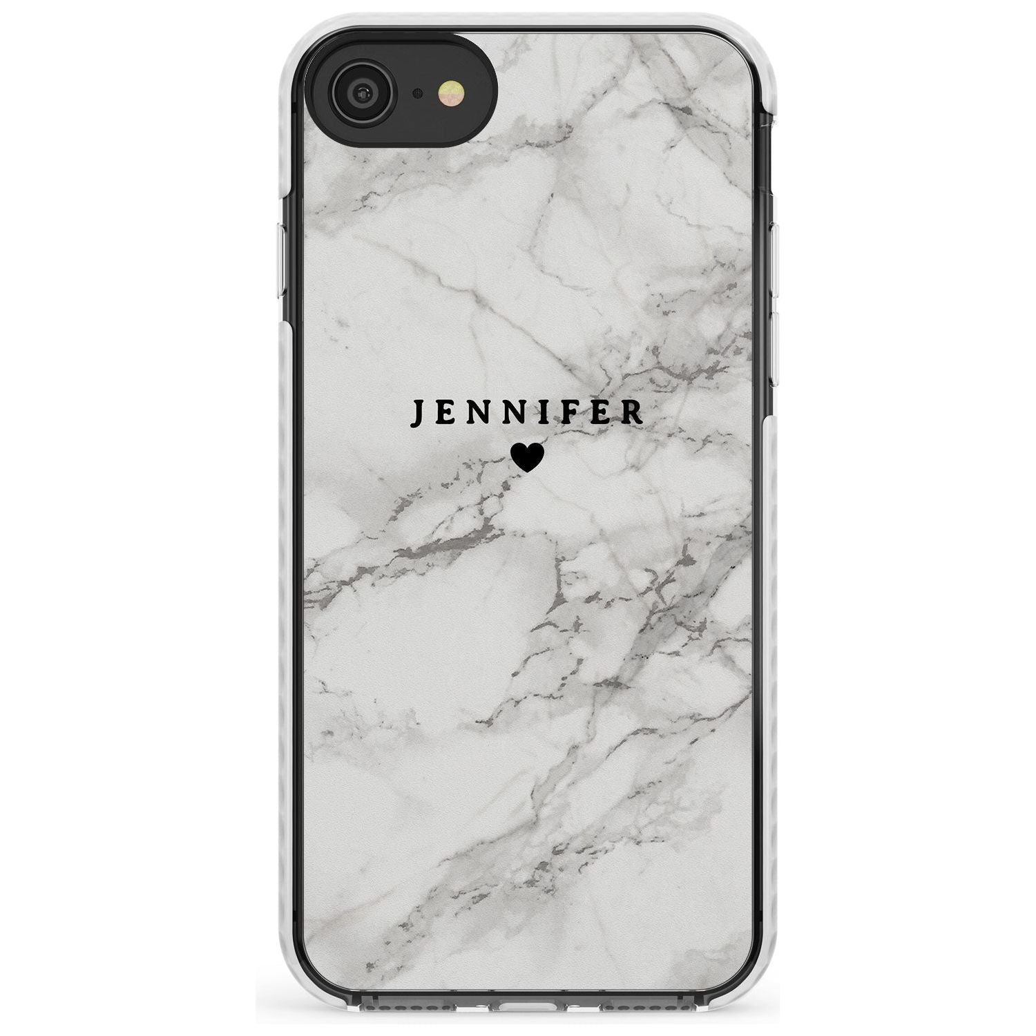 Personalised Light Grey Classic Marble Slim TPU Phone Case for iPhone SE 8 7 Plus