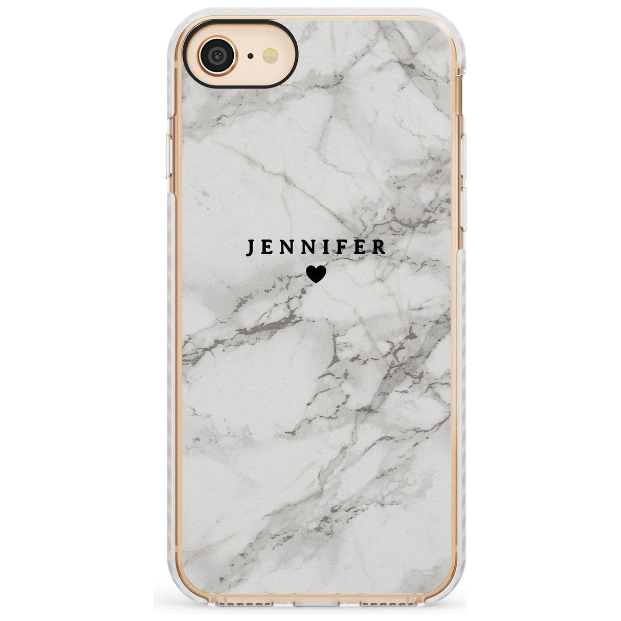 Personalised Light Grey Classic Marble Slim TPU Phone Case for iPhone SE 8 7 Plus