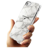 Personalised Light Grey Classic Marble Slim TPU Phone Case for iPhone SE 8 7 Plus