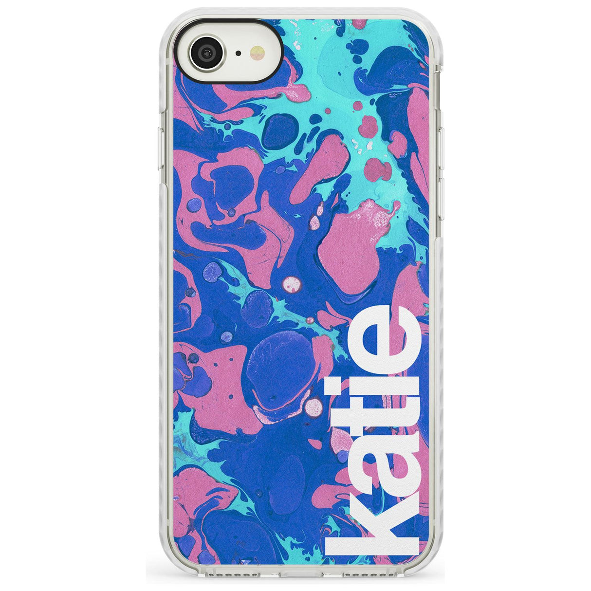 Navy, Turquoise + Purple - Marbled iPhone Case  Impact Case Custom Phone Case - Case Warehouse