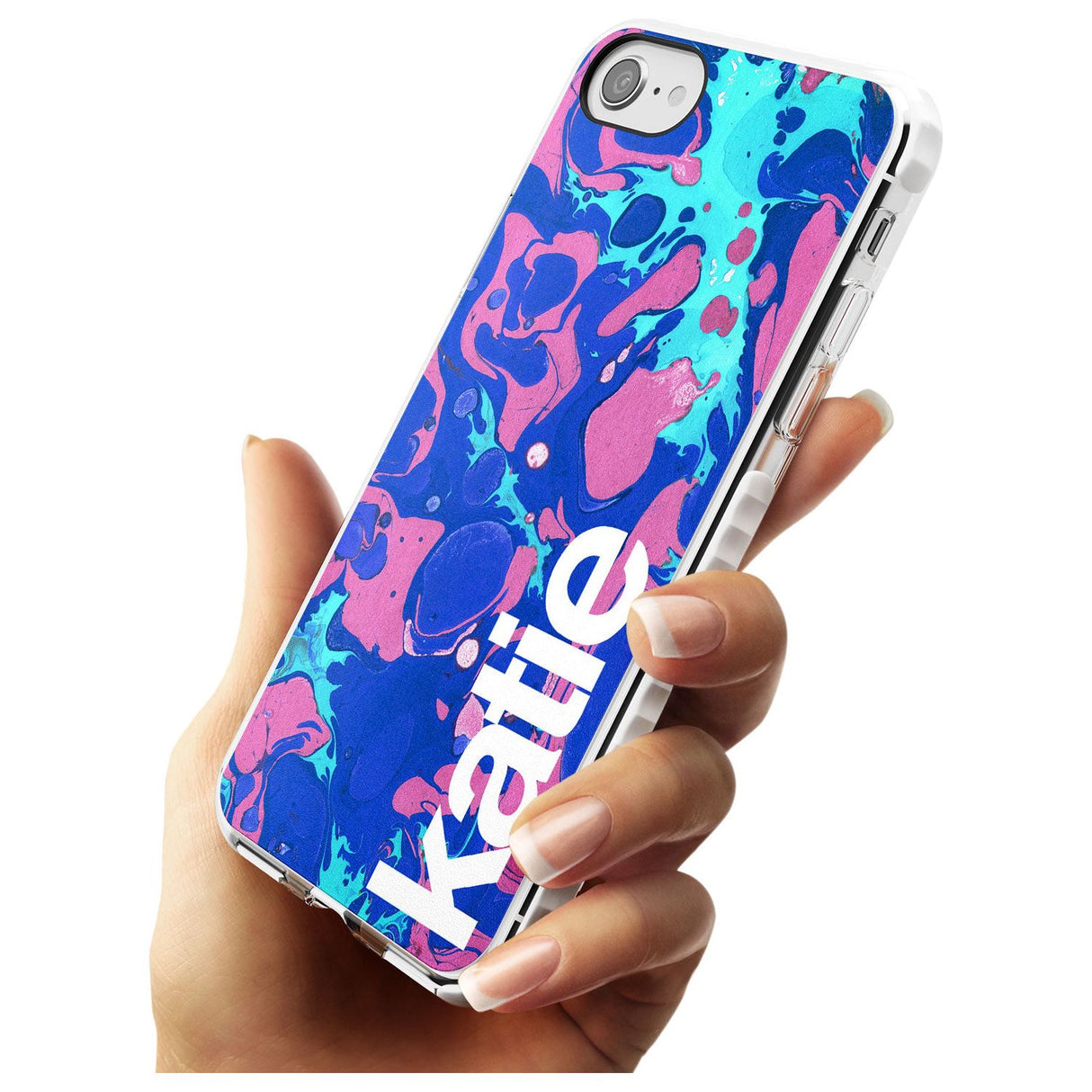 Navy, Turquoise + Purple - Marbled iPhone Case   Custom Phone Case - Case Warehouse