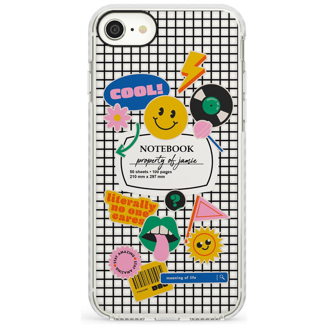 Custom Sticker Mix on Grid Slim TPU Phone Case for iPhone SE 8 7 Plus