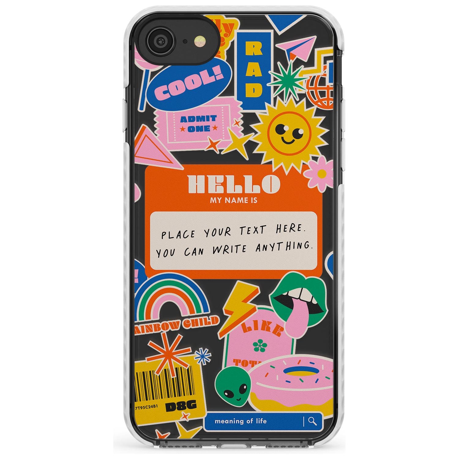 Custom Nostalgia Sticker Mix #2 Slim TPU Phone Case for iPhone SE 8 7 Plus