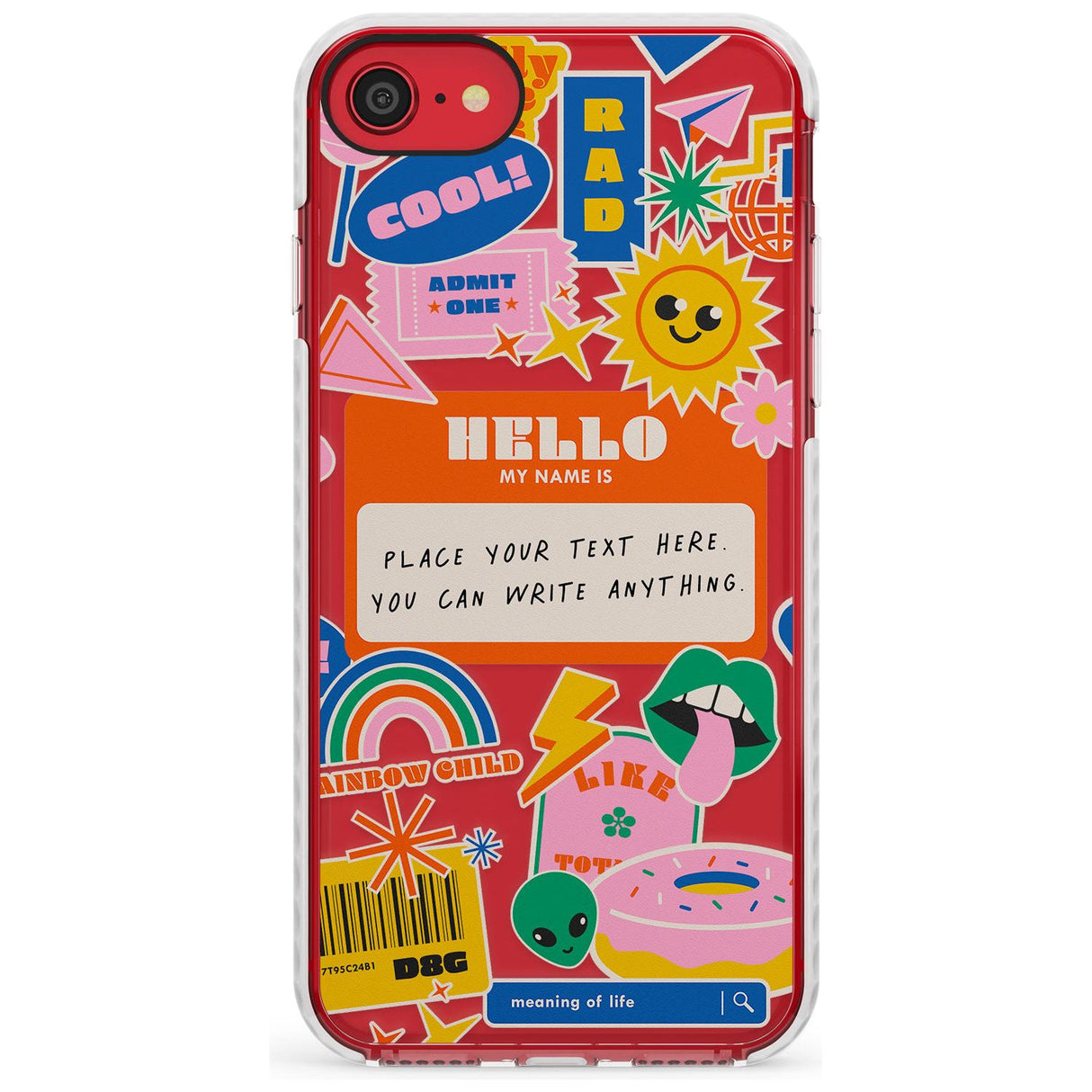 Custom Nostalgia Sticker Mix #2 Slim TPU Phone Case for iPhone SE 8 7 Plus