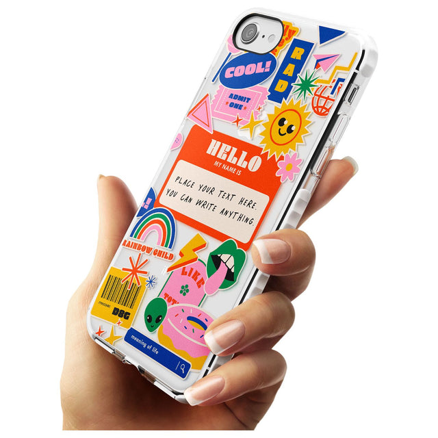 Custom Nostalgia Sticker Mix #2 Slim TPU Phone Case for iPhone SE 8 7 Plus