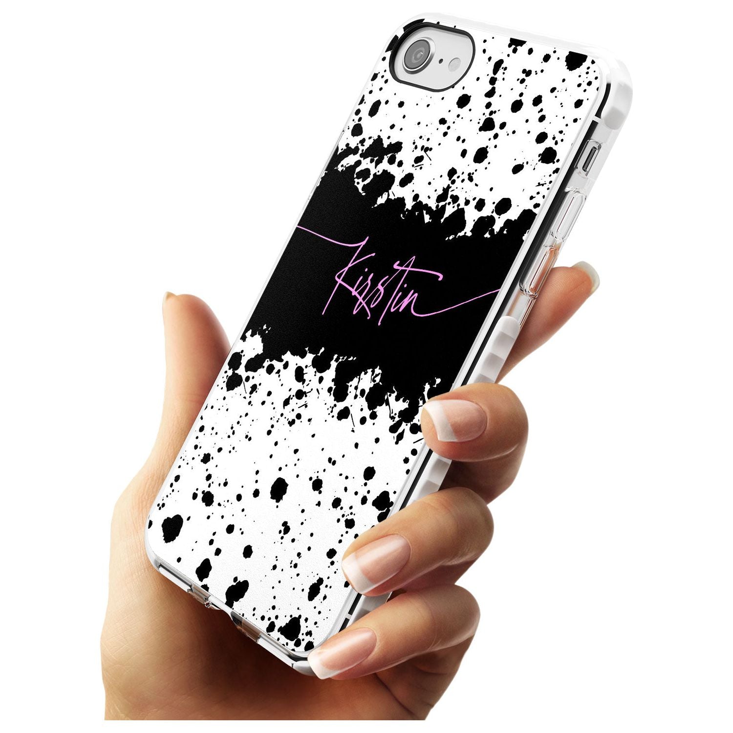 Black & White Paint Splatters iPhone Case   Custom Phone Case - Case Warehouse