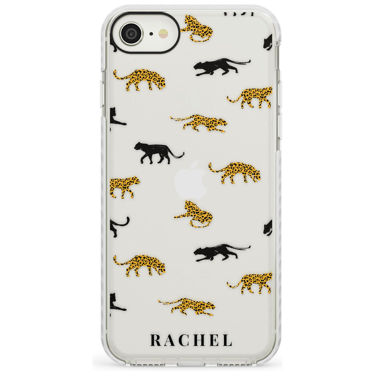 Personalised Jaguar Pattern on Transparent Impact Phone Case for iPhone SE 8 7 Plus