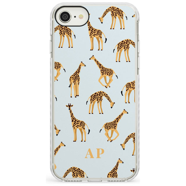 Safari Giraffe Pattern on Blue iPhone Case  Impact Case Custom Phone Case - Case Warehouse
