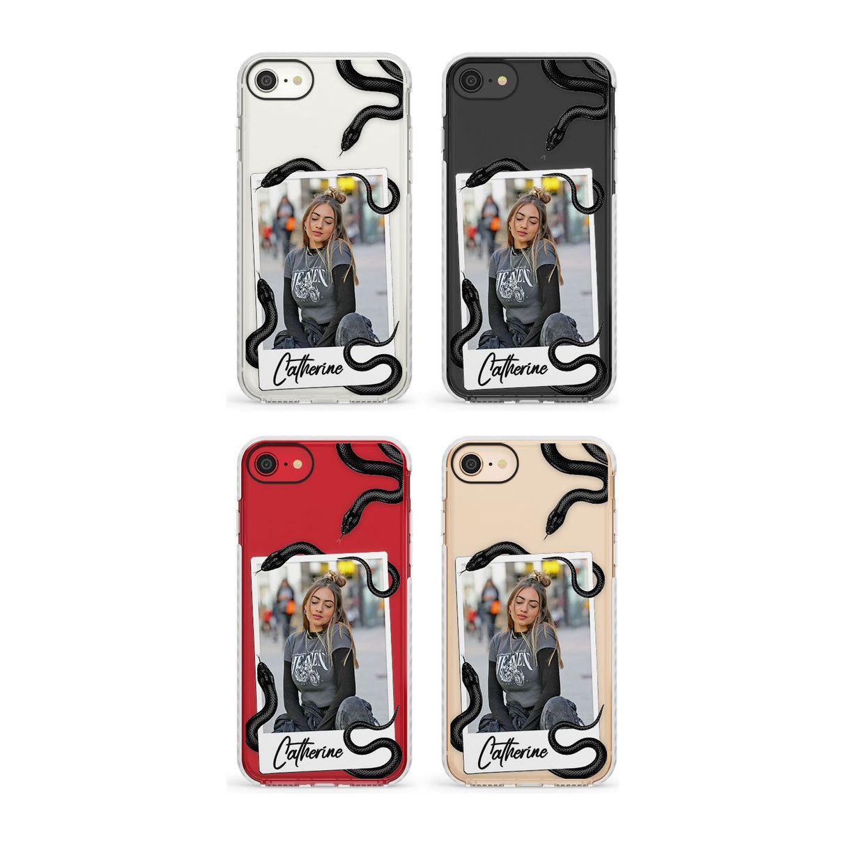 Personalised Snake Instant Photo Phone Case for iPhone SE