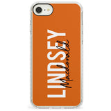 Bold Custom Name: Orange Impact Phone Case for iPhone SE 8 7 Plus