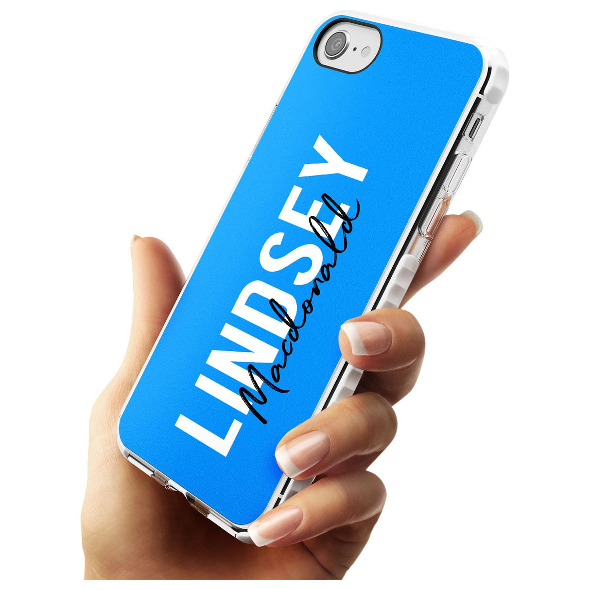 Bold Custom Name: Blue Impact Phone Case for iPhone SE 8 7 Plus