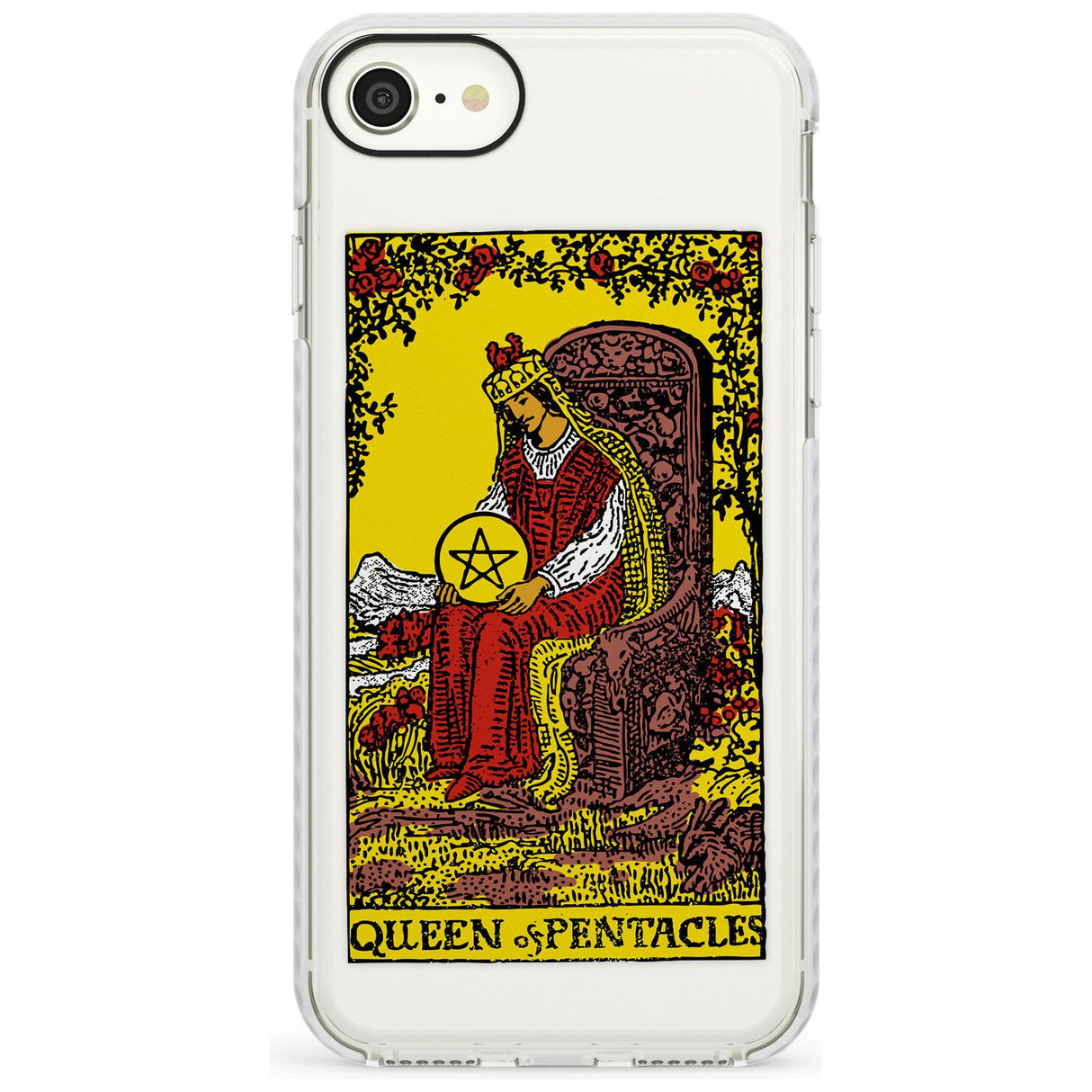 Queen of Pentacles Tarot Card - Colour Slim TPU Phone Case for iPhone SE 8 7 Plus