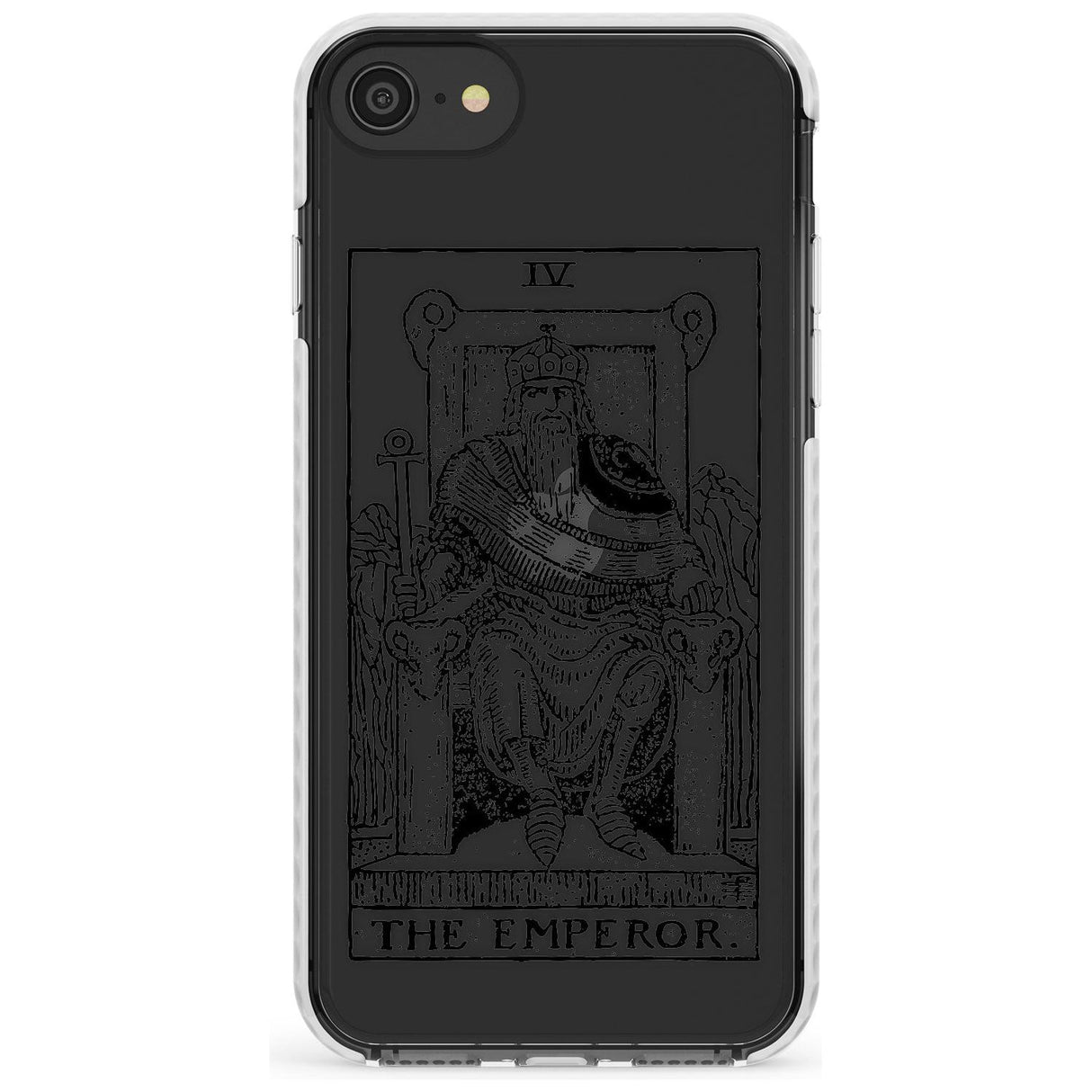 The Emperor Tarot Card - Transparent Slim TPU Phone Case for iPhone SE 8 7 Plus