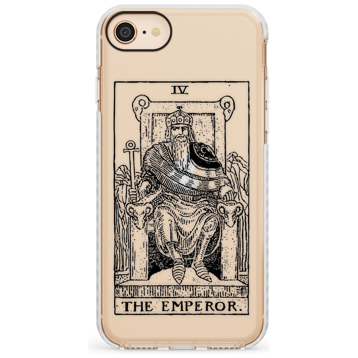 The Emperor Tarot Card - Transparent Slim TPU Phone Case for iPhone SE 8 7 Plus