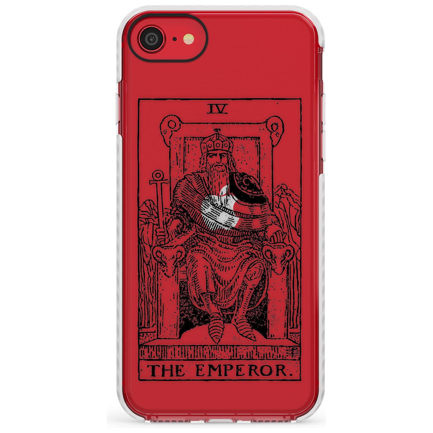 The Emperor Tarot Card - Transparent Slim TPU Phone Case for iPhone SE 8 7 Plus