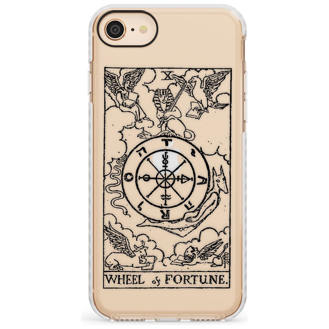 Wheel of Fortune Tarot Card - Transparent Slim TPU Phone Case for iPhone SE 8 7 Plus