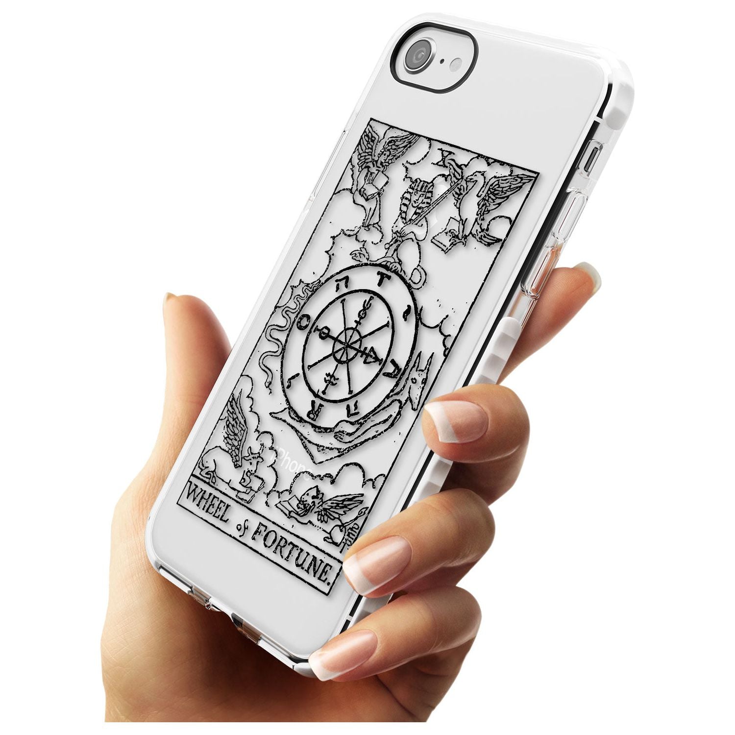 Wheel of Fortune Tarot Card - Transparent Slim TPU Phone Case for iPhone SE 8 7 Plus