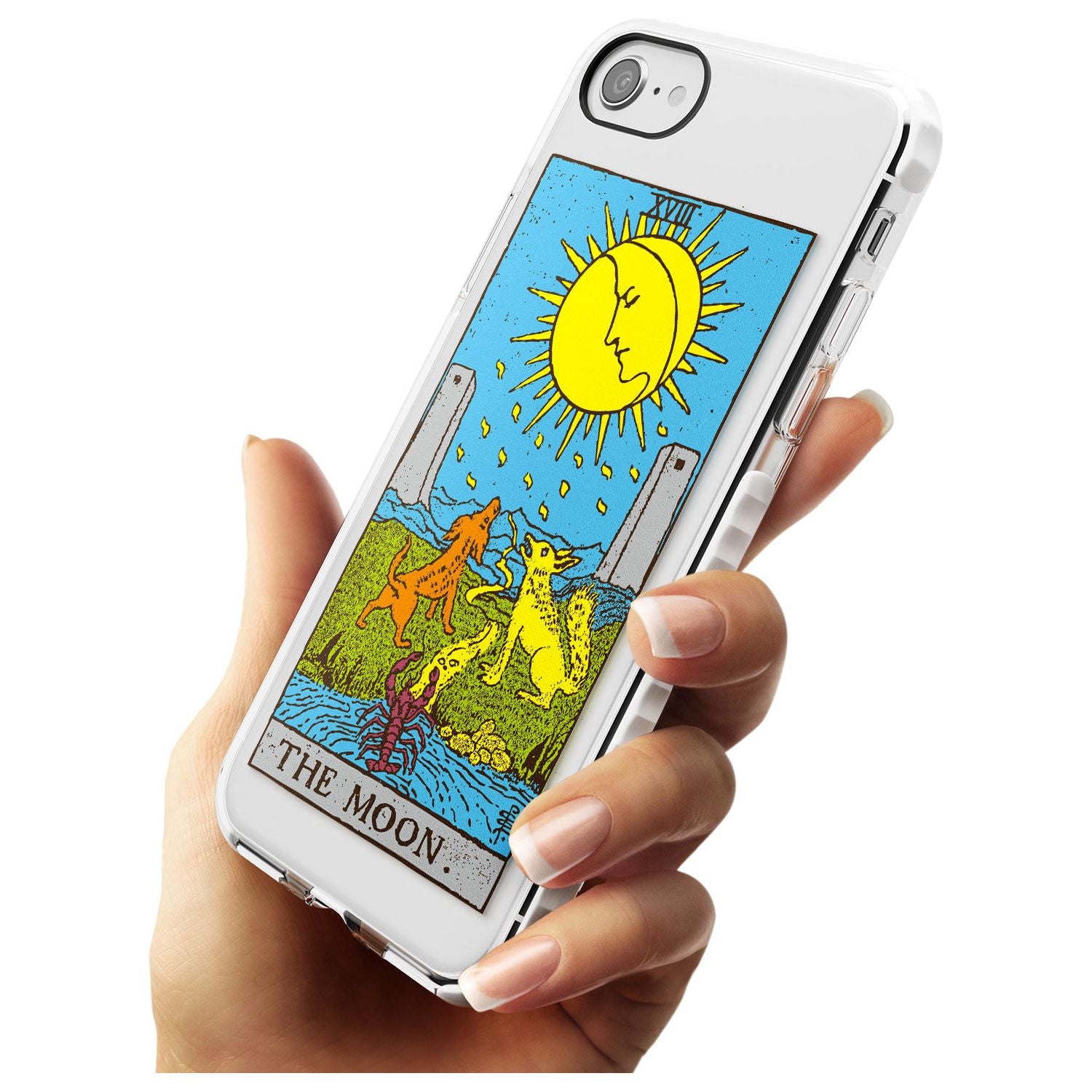 The Moon Tarot Card - Colour Slim TPU Phone Case for iPhone SE 8 7 Plus