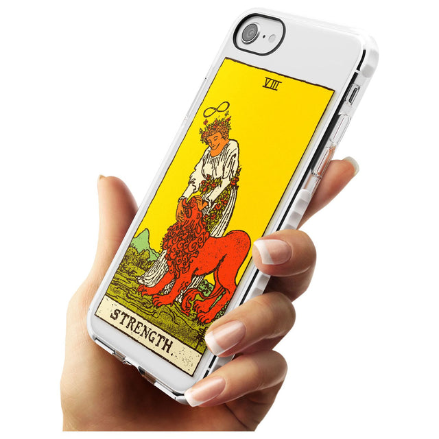 Strength Tarot Card - Colour Slim TPU Phone Case for iPhone SE 8 7 Plus