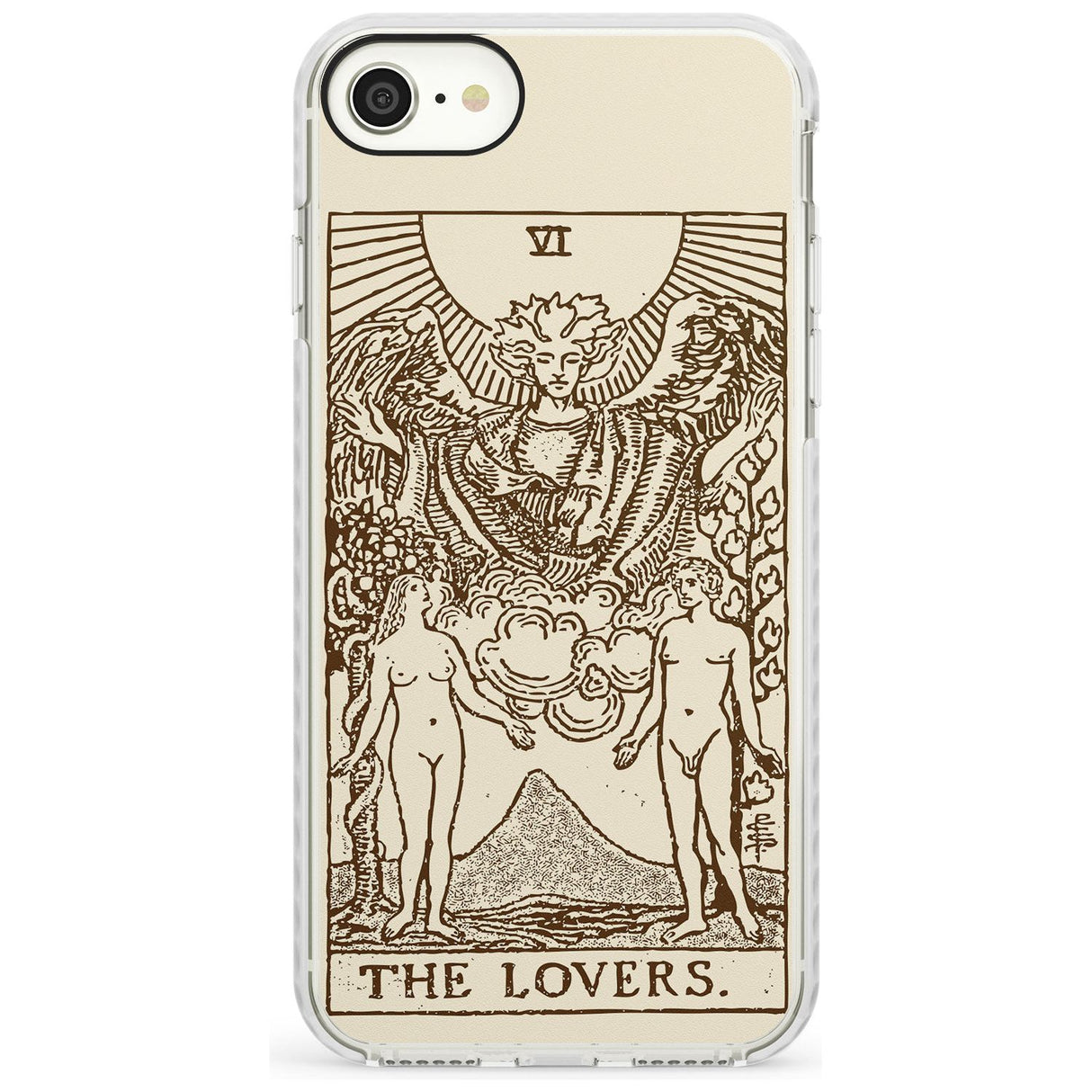 The Lovers Tarot Card - Solid Cream Slim TPU Phone Case for iPhone SE 8 7 Plus