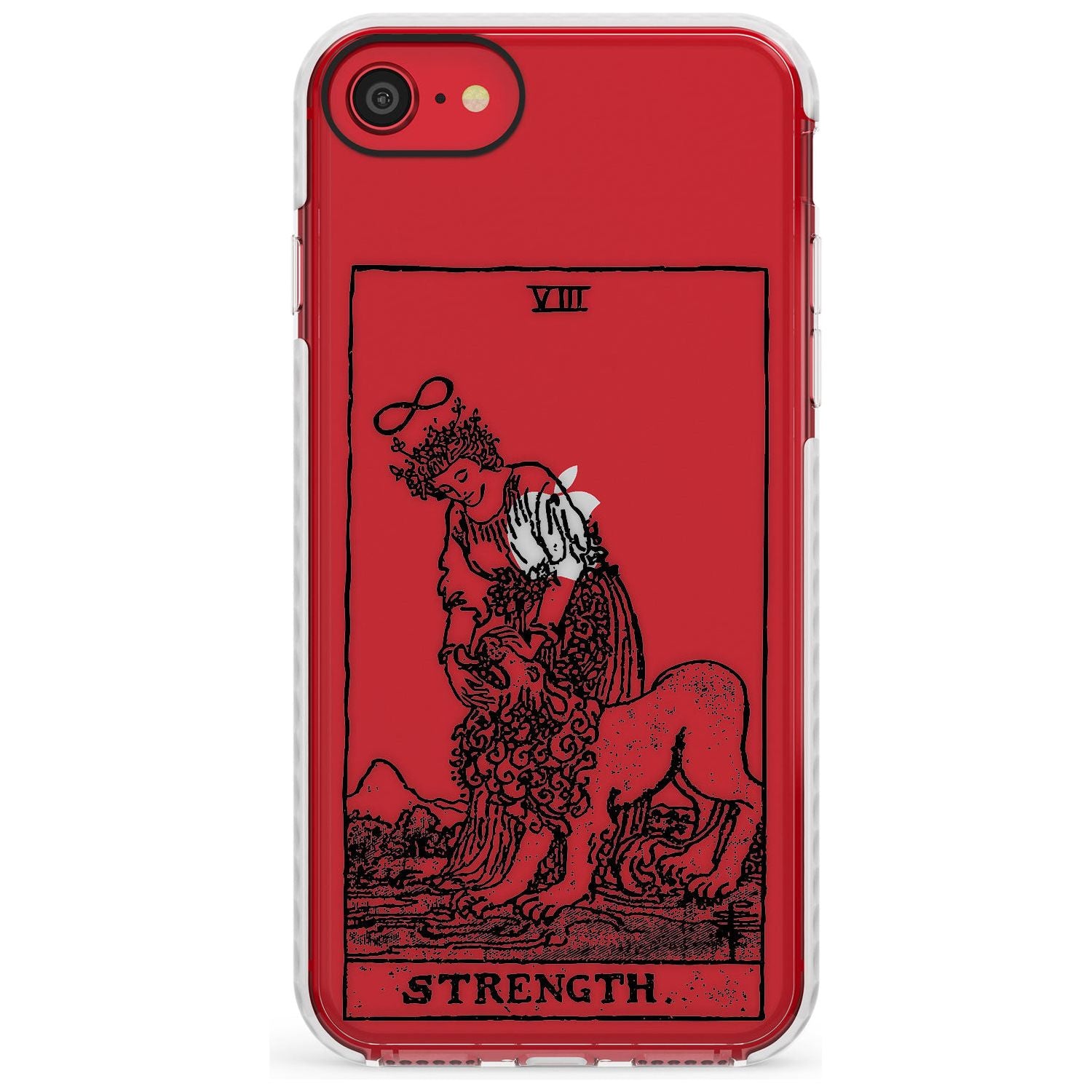 Strength Tarot Card - Transparent Slim TPU Phone Case for iPhone SE 8 7 Plus
