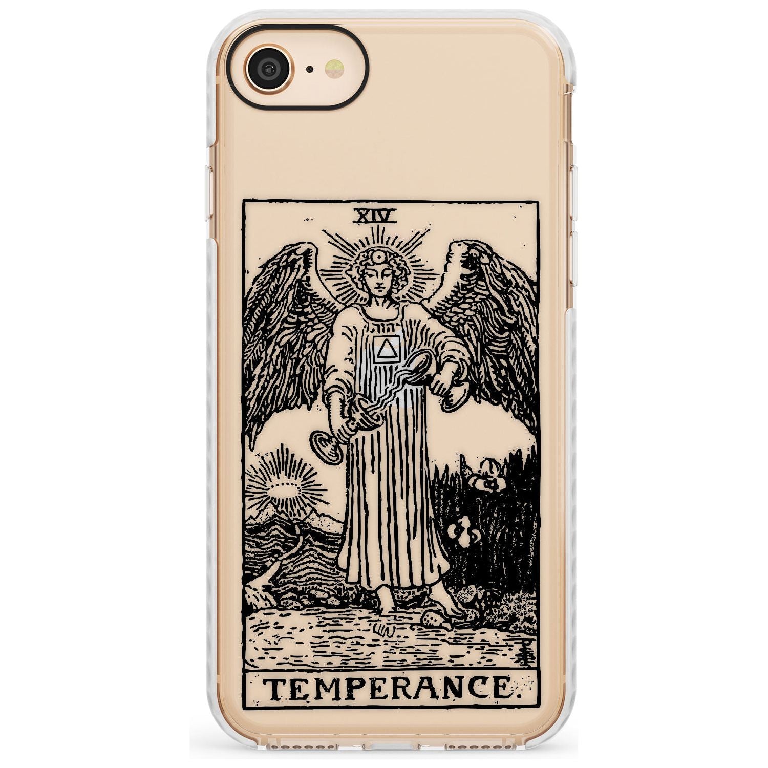 Temperance Tarot Card - Transparent Slim TPU Phone Case for iPhone SE 8 7 Plus