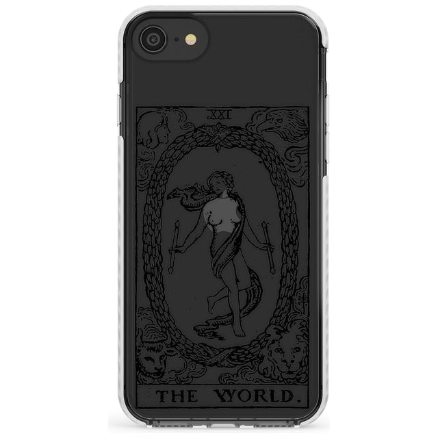 The World Tarot Card - Transparent Slim TPU Phone Case for iPhone SE 8 7 Plus