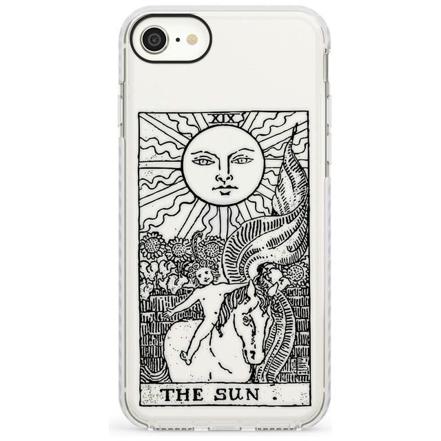 The Sun Tarot Card - Transparent Slim TPU Phone Case for iPhone SE 8 7 Plus