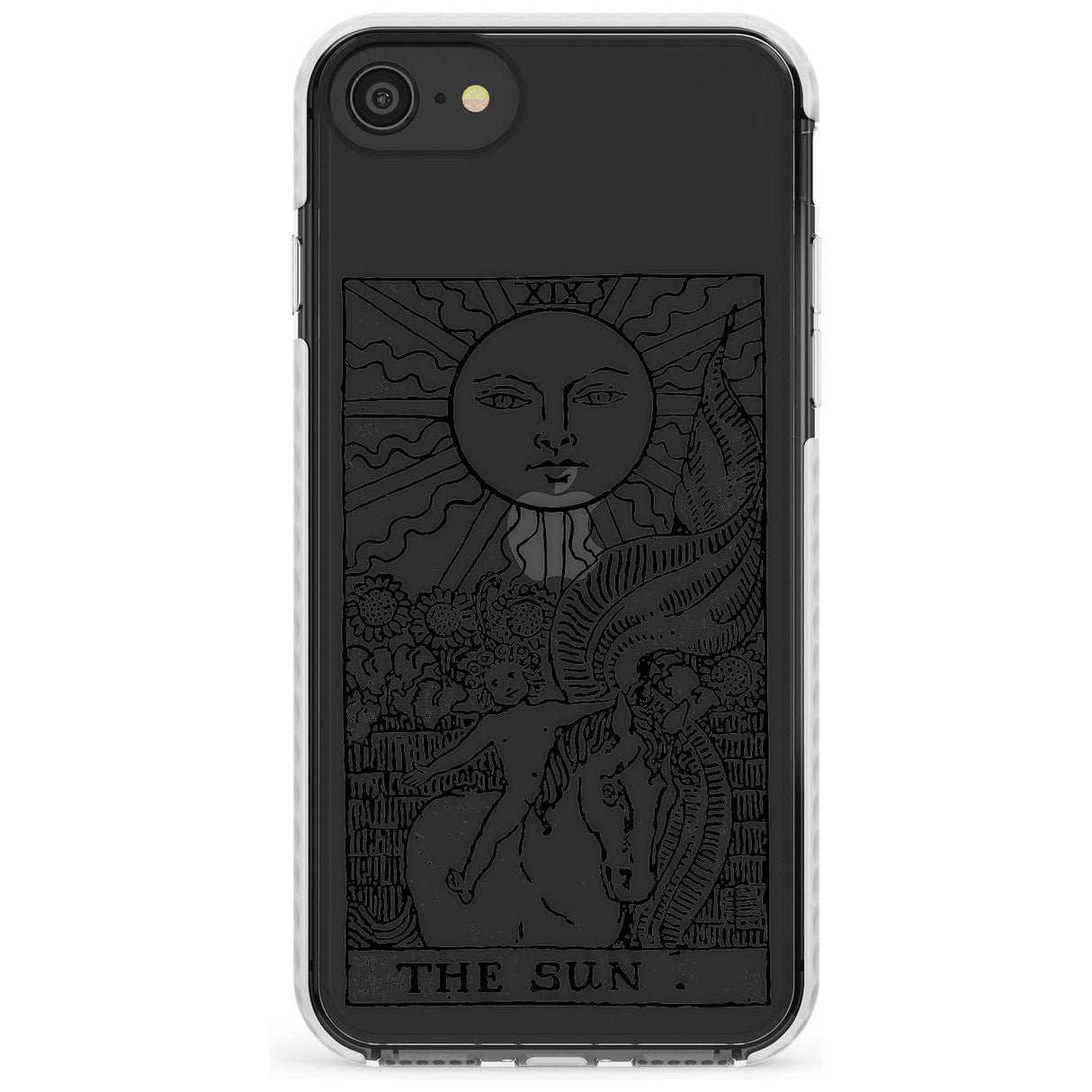 The Sun Tarot Card - Transparent Slim TPU Phone Case for iPhone SE 8 7 Plus