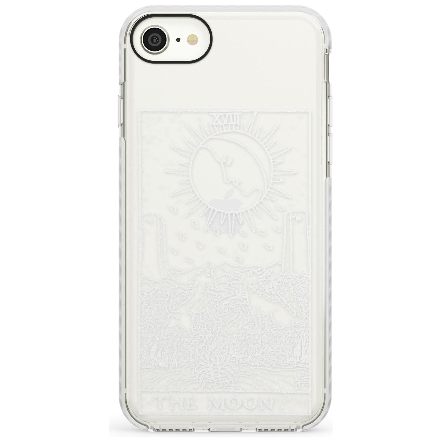 The Moon Tarot Card - White Transparent Slim TPU Phone Case for iPhone SE 8 7 Plus