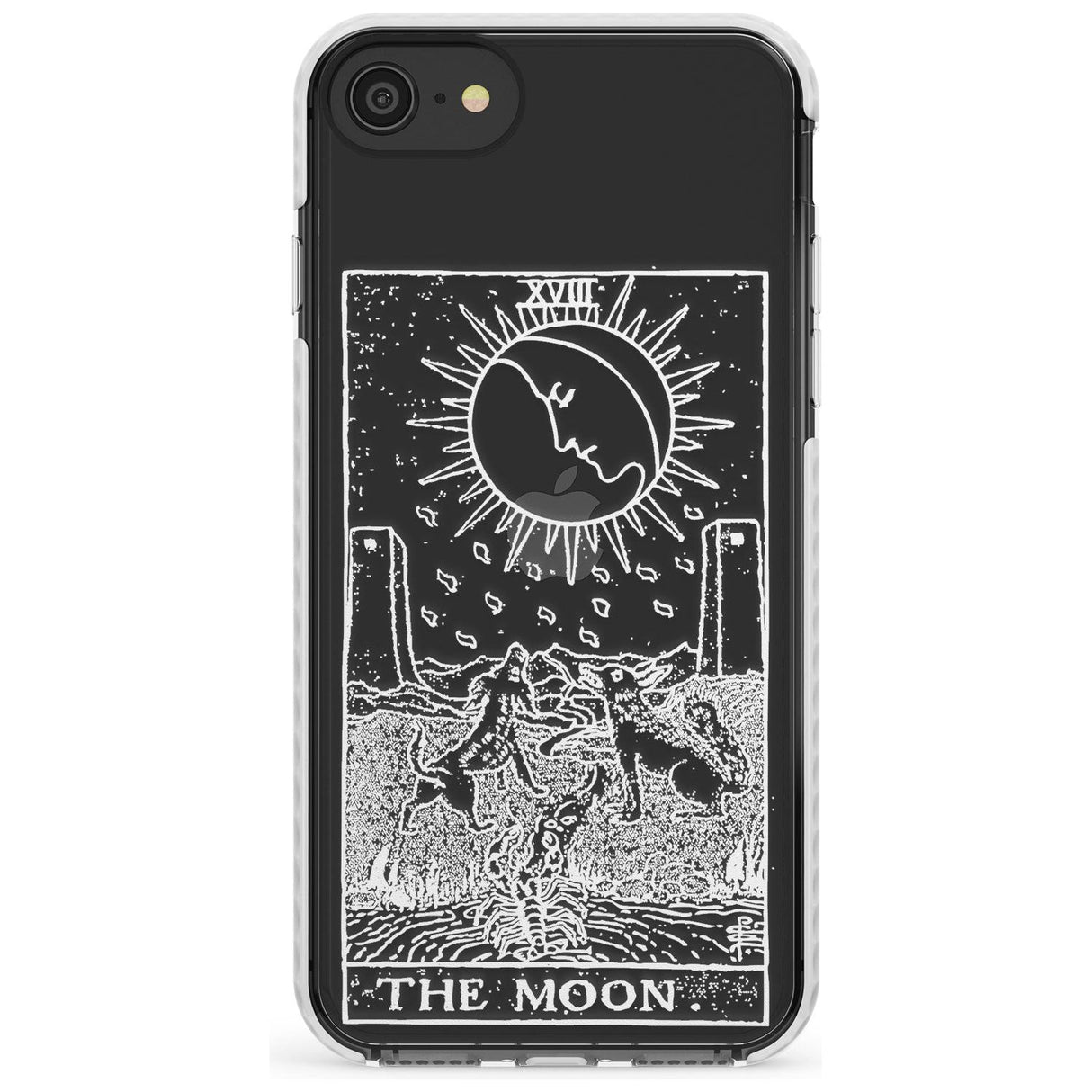 The Moon Tarot Card - White Transparent Slim TPU Phone Case for iPhone SE 8 7 Plus