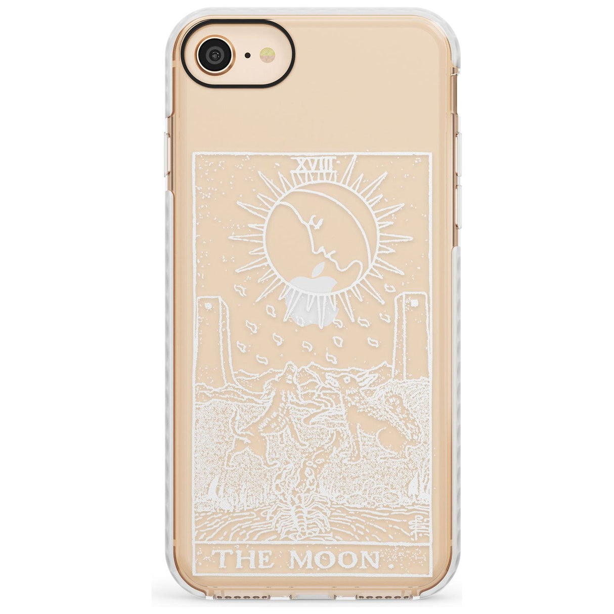 The Moon Tarot Card - White Transparent Slim TPU Phone Case for iPhone SE 8 7 Plus