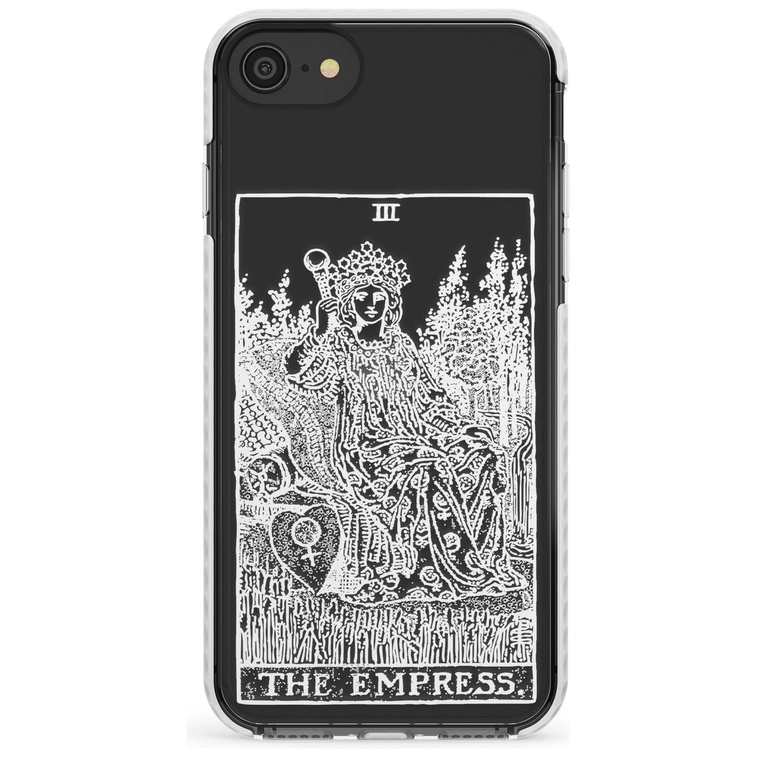 The Empress Tarot Card - White Transparent Slim TPU Phone Case for iPhone SE 8 7 Plus
