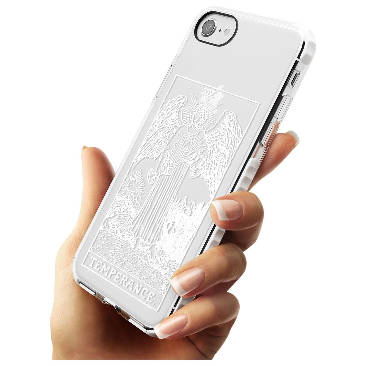 Temperance Tarot Card - White Transparent Slim TPU Phone Case for iPhone SE 8 7 Plus
