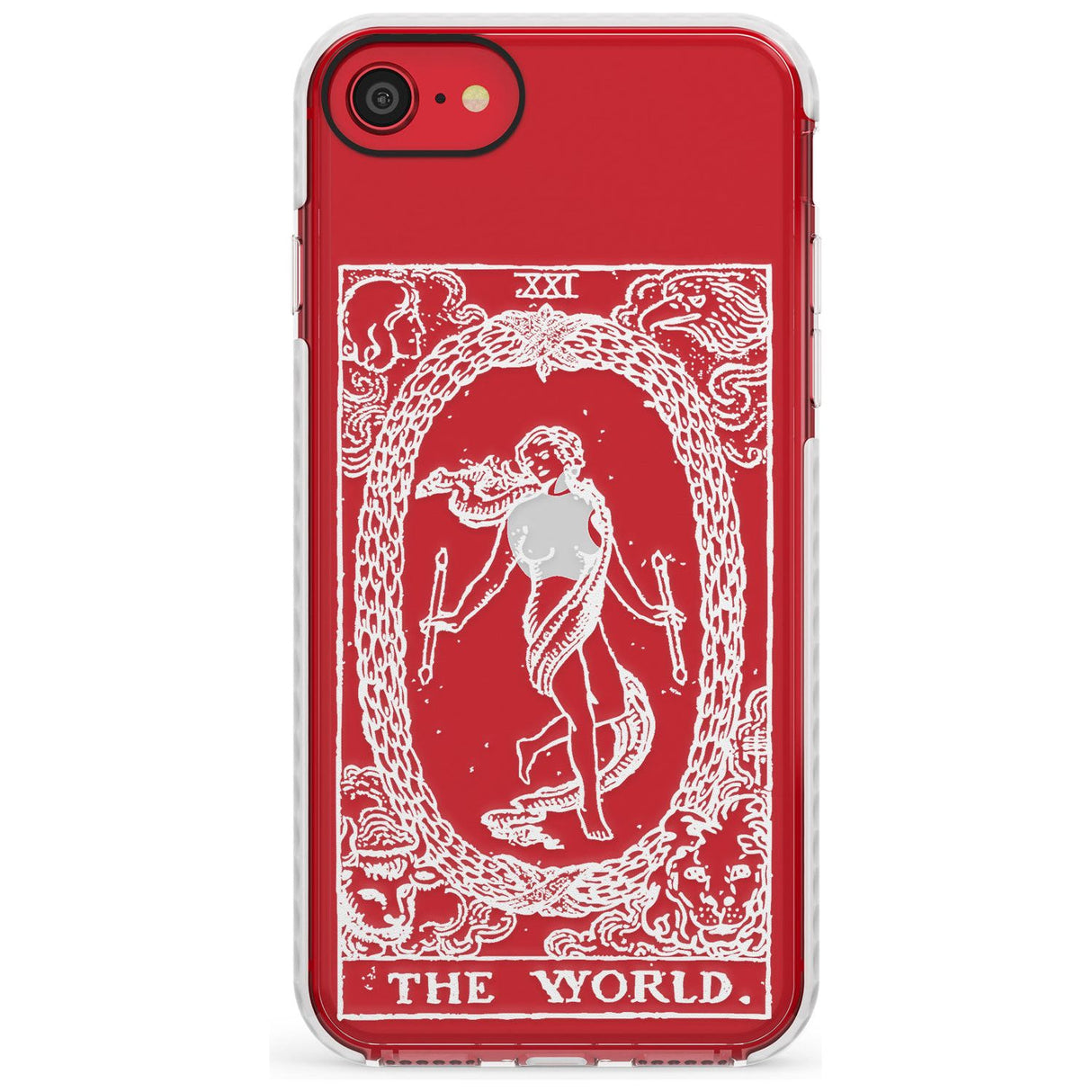 The World Tarot Card - White Transparent Slim TPU Phone Case for iPhone SE 8 7 Plus