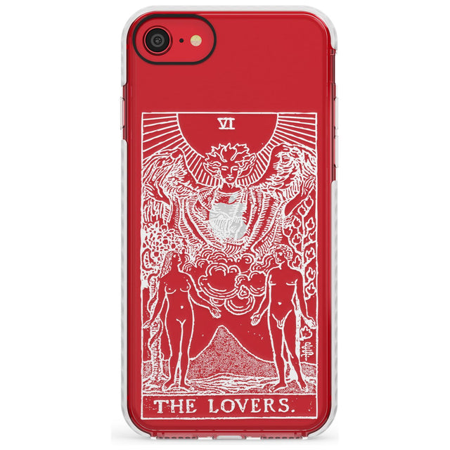 The Lovers Tarot Card - White Transparent Slim TPU Phone Case for iPhone SE 8 7 Plus