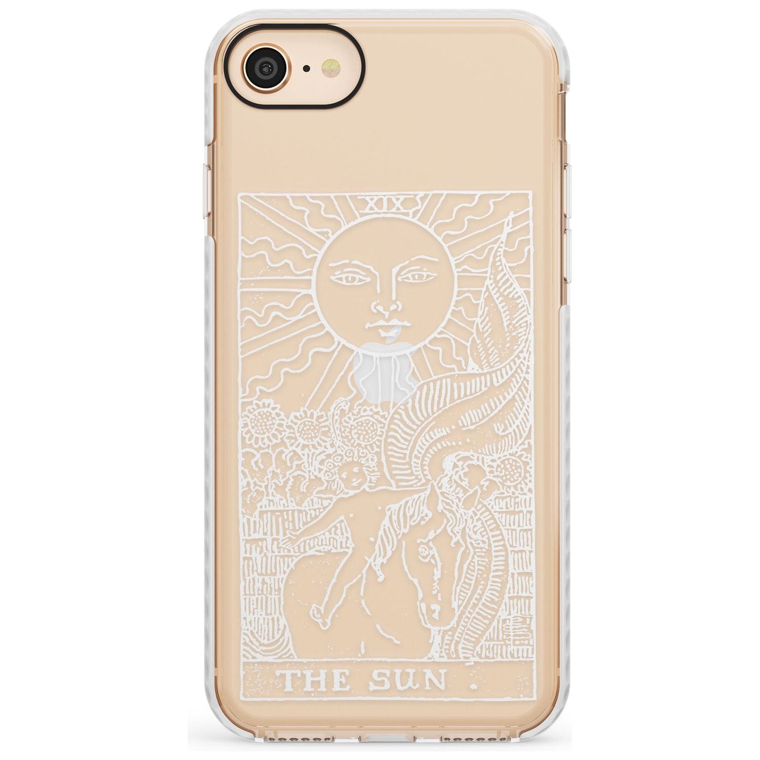 The Sun Tarot Card - White Transparent Slim TPU Phone Case for iPhone SE 8 7 Plus
