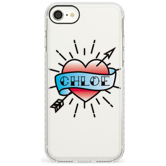 Custom Heart Tattoo Slim TPU Phone Case for iPhone SE 8 7 Plus